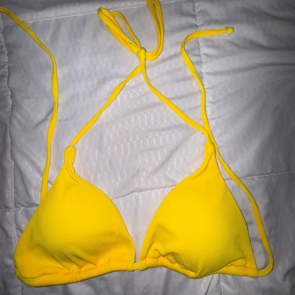 Yellow Triangle Bikini Top